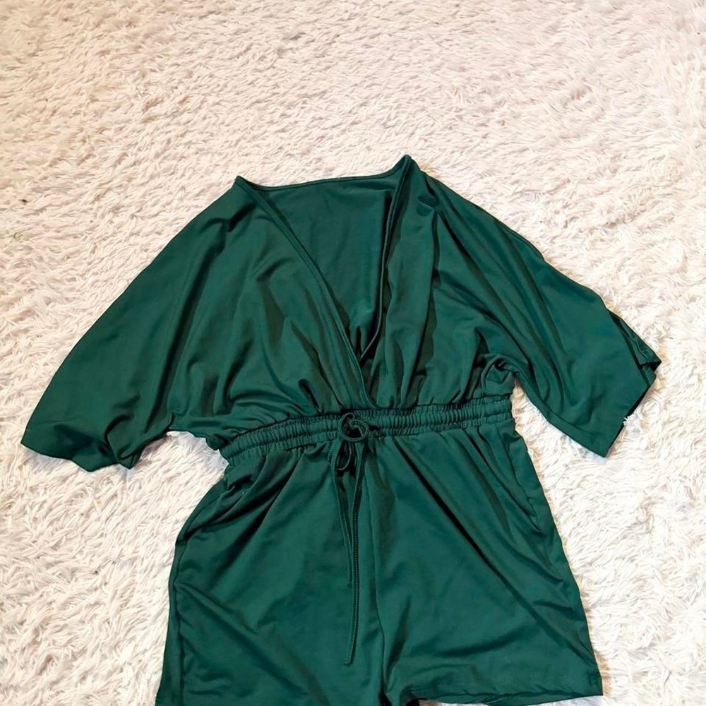 Emerald Classic Country Cowgirl Boho Indie Minimalist Romper Womens L Capsule